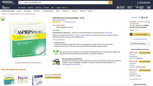 amazon aspirin detail screenshot