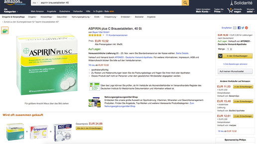 amazon aspirin detail screenshot