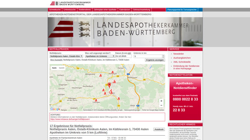 notdienst notfallpraxis bawue screenshot