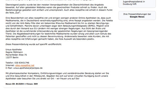 open PR-meldung-Ursus-Apotheke