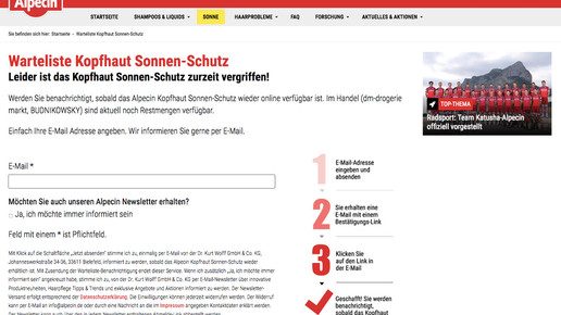 alpecin sonnenschutz lieferengpass warteliste scs