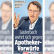 Bild: Lauterbach wehrt sich gegen Apotheker-Vorwürfe