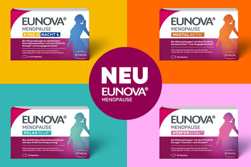 Die vier Neuprodukte von Eunova® Menopause.