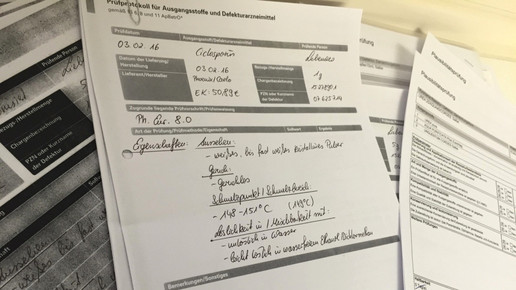 pruefprotokoll ausgangsstoffe defektur aa