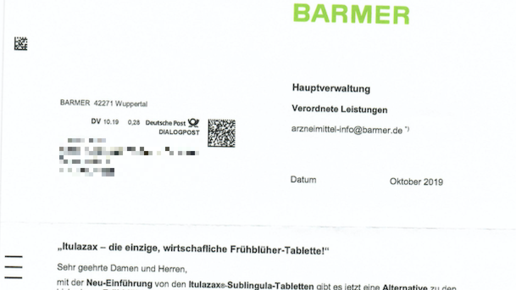 Barmer wirbt offensiv für Itulazax