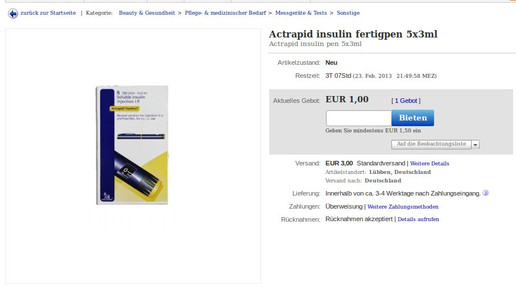 ebay actrapid 130220