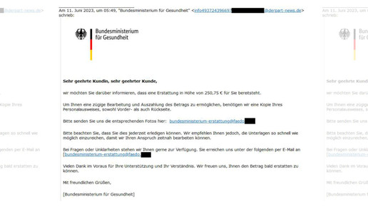 Phishing-Mails: BMG will angeblich Geld zurückzahlen