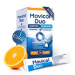 Movicol® Duo: Neu gegen Verstopfung und Blähungen Packshot von Movicol® Duo. Abbildung von Produktverpackung mit Orange und Sachet.