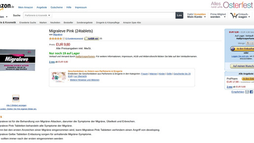 amazon migraleve screenshot