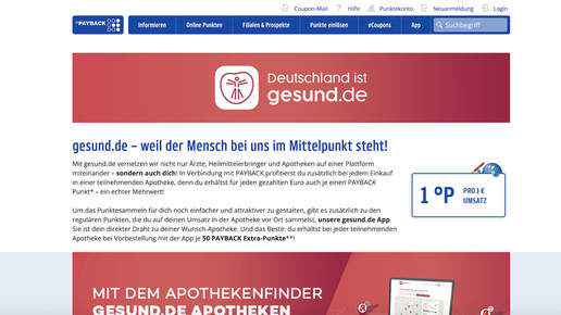 Payback: Punkte sammeln bei Gesund.de