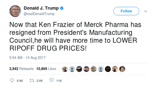 trump twitter ken frazier resignation Screenshot