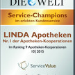 LINDA Apotheken sind zum fünften Mal hintereinander LINDA Apotheken sind zum fünften Mal hintereinander "Service-Champions"