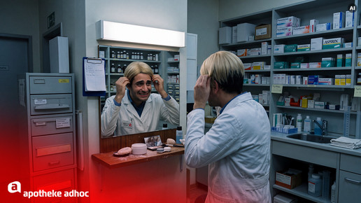 KI-Bild zeigt Apotheker, der sich verkleidet