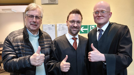 Reinhard Rokitta, Dr. Thomas Guttau und Dr. Fiete Kalscheuer vor Gericht