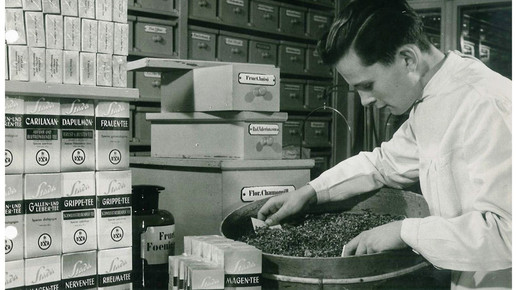 1955 Materialkammer Mischung Magentee STADA