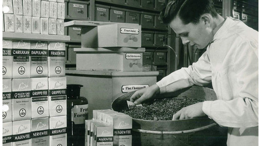 1955 Materialkammer Mischung Magentee STADA