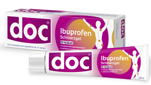 Zusehen ist der Packshot von doc® Ibuprofen Schmerzgel