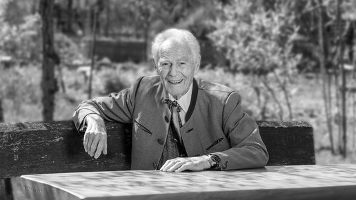 Otto Greither im Garten