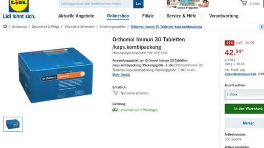 lidl orthomol screenshot