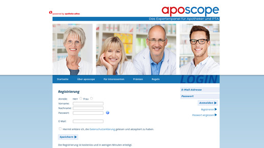 aposcope anmeldung screenshot