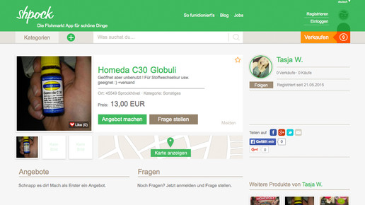 shpock homeda globuli screenshot