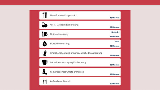 Acht Leistungen: Apotheke testet Online-Buchung