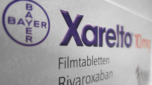 Eine Packung Xarelto von Bayer ganz nah. Mehr dazu im Artikel.