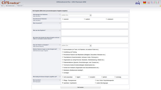 cirs-pharmazie meldebogen screenshot