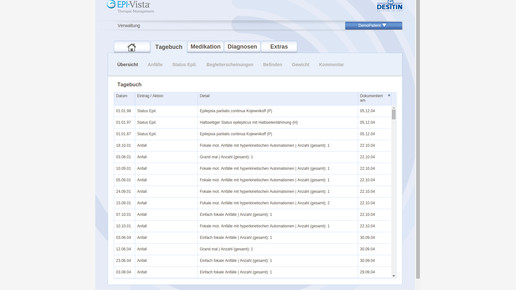 epivista tagebuch screenshot