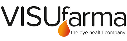 Abgebildet wird das Logo von Visufarma. VISUfarma ist ein führendes Unternehmen in der Augenheilkunde 