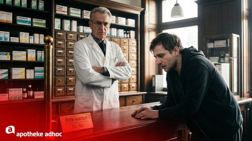 KI-Montage zeigt Kranken in der Apotheke