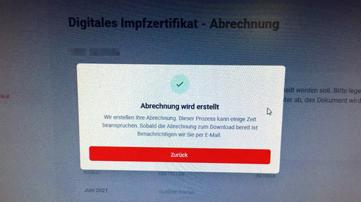 Impfzertifikate: Abrechnung per Strichliste
