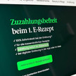 Foto: Aktionsseite des niederländsichen Versenders DocMorris zur Aktion „Zuzahlungsbefreit beim 1. E-Rezept“, Stand 18.2.26