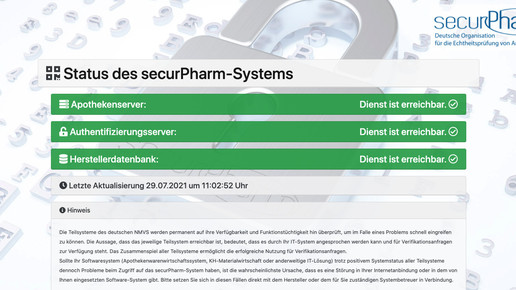 Securpharm: Server läuft, Scannen nicht