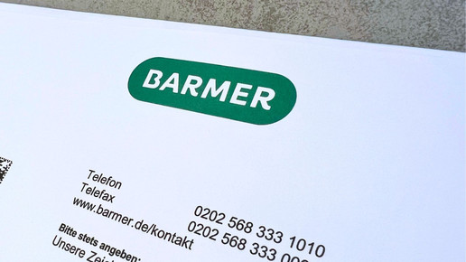 Neues Logo der Barmer auf einem Briefkopf