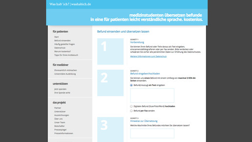 washabich befund einsenden screenshot