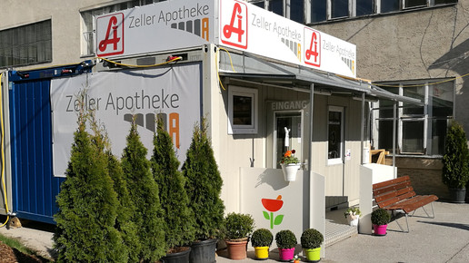 Zeller Apotheke Waidhofen Container aussen Zeller Apotheke