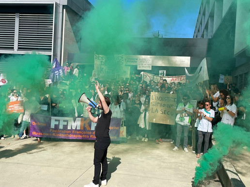 Foto: Apothekenprotest am 18.9.25 in Valence, Frankreich