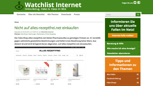 watchlist warnung allesrezeptfrei scs