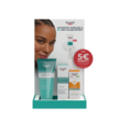 EUCERIN DERMOPURE CLINICAL OIL CONTROL GEL Eucerin DermoPure Tischdisplay mit Hautpflegeprodukten und Rabatt-Sticker.