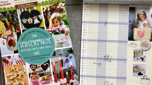 Foto zwei Familienwandkalender nebeneinandergelegt.