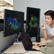 KI kreiert erstmals Viren Brian Hie und Aditi Merchant am Computer