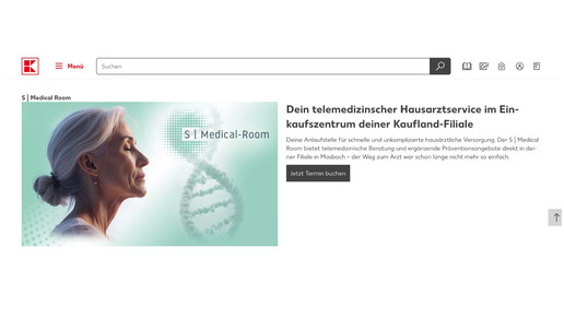 Screenshot vom Kaufland-Telemedizin-Angebot