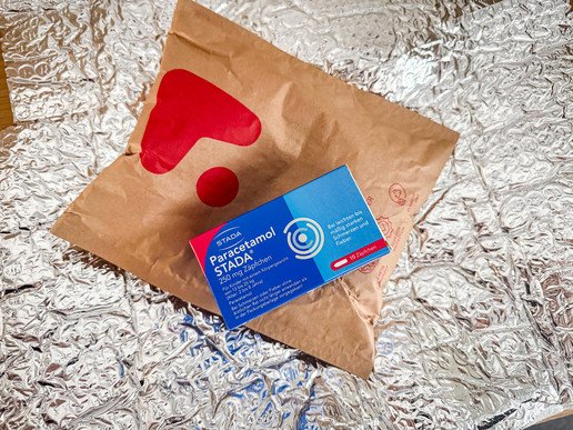 Paracetamol-Packung auf Thermofolie