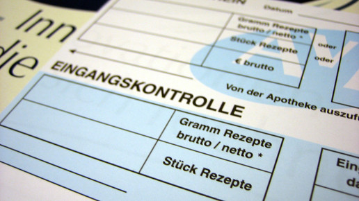 Rezeptkontrollschein des Rechenzentrums AvP