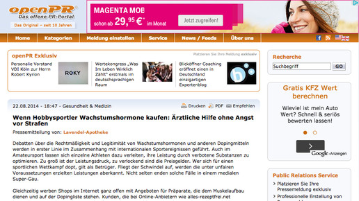 open PR-meldung-Lavendel-Apotheke