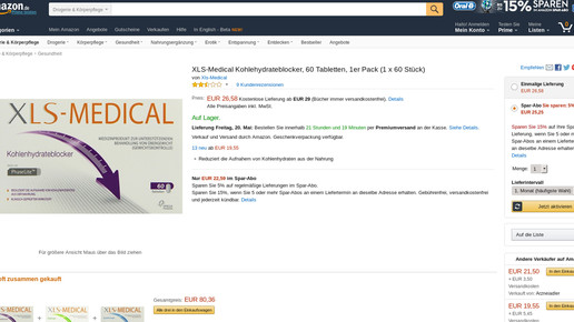 160519 xls-medicare kohlenhydrateblocker amazon screenshot