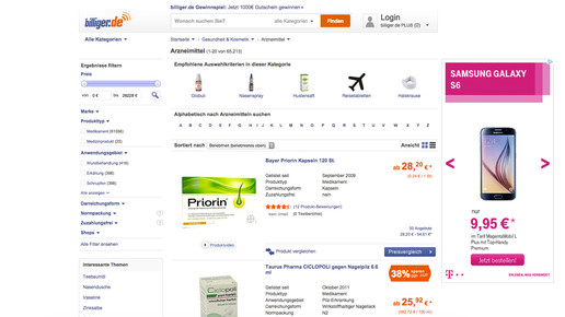 billiger de screenshot