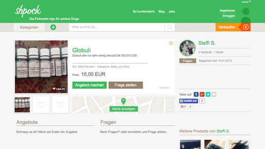 shpock globuli 10euro screenshot