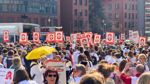 Überblick beim Protest in Berlin
